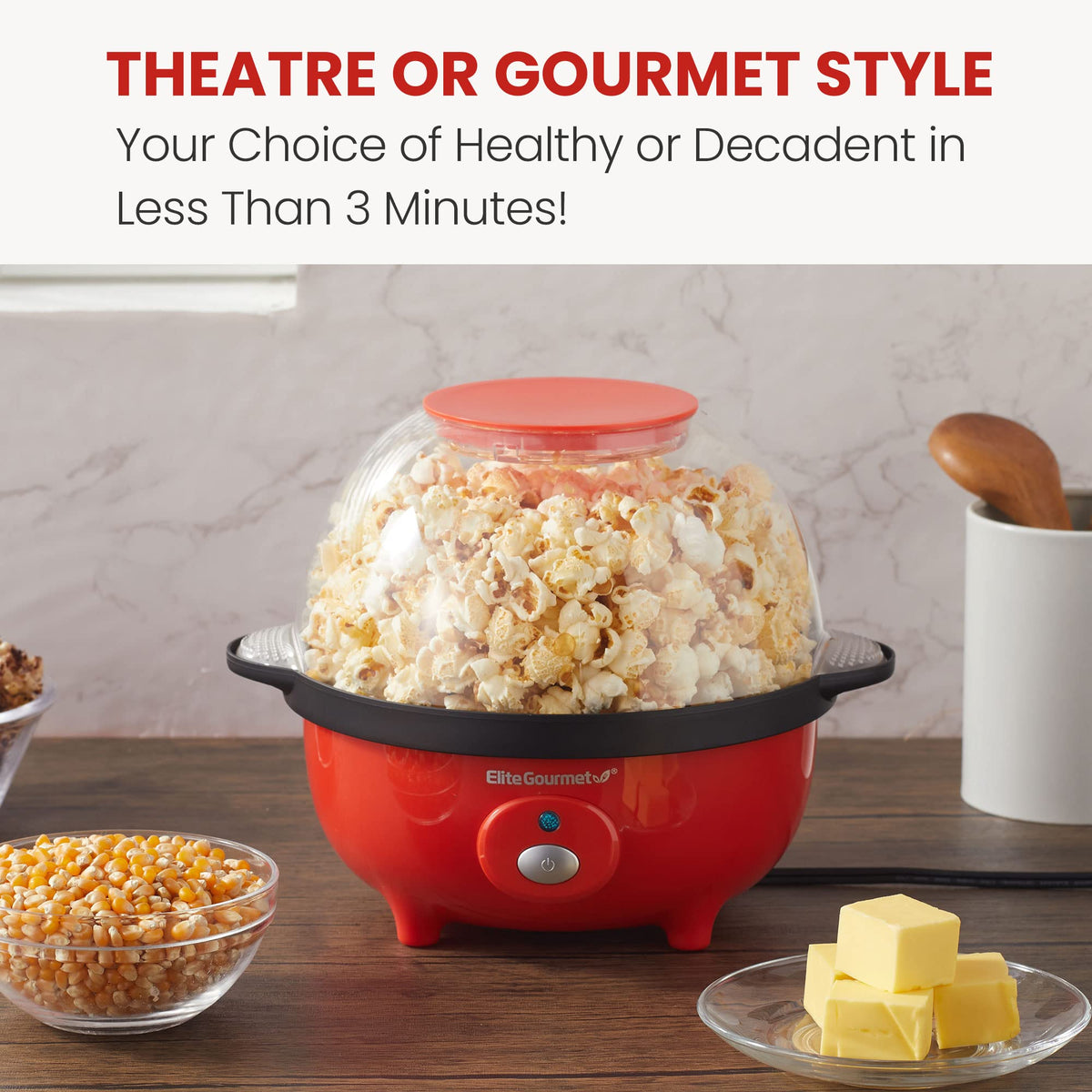 Elite Gourmet EPM330R reversible serving bowl doubles as a lid and dish.
