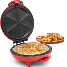 Elite Gourmet EQD-413 Quesadilla Maker on clean counter with 8-inch surface ready for six wedges