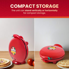Non-stick plates visible on Elite Gourmet EQD-413 for easy cleaning