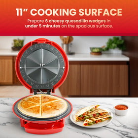 Elite Gourmet EQD-118 nonstick coating for easy cleanup after cheese