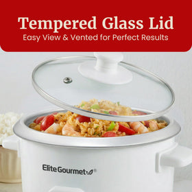 Elite Gourmet ERC-003X tempered glass lid lets you peek without releasing heat
