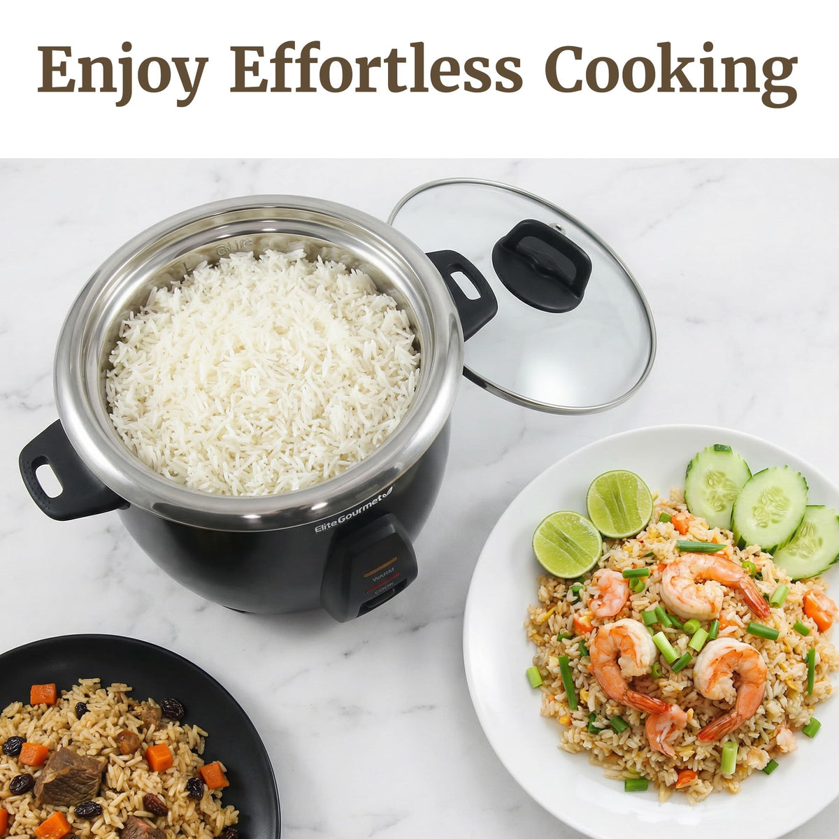 Elite Gourmet ERC2010B easy-clean stainless pot for fast cleanup