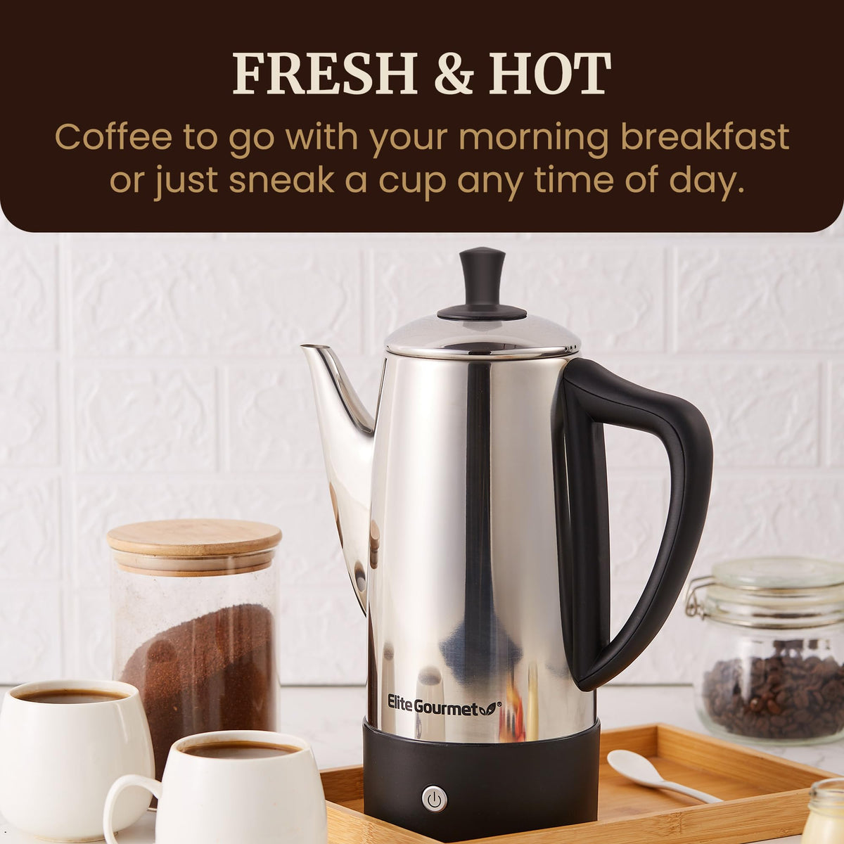 Ergonomic cool-touch handle for safe, comfortable pouring