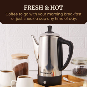 Ergonomic cool-touch handle for safe, comfortable pouring