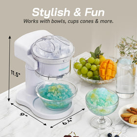 Elite Gourmet ESI1201 lid and bowl keep ice secure for mess-free serving.