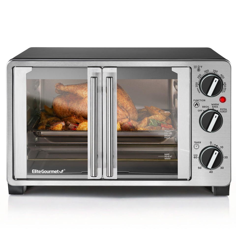 Elite Gourmet ET2530M front view in stainless steel finish for modern kitchens.