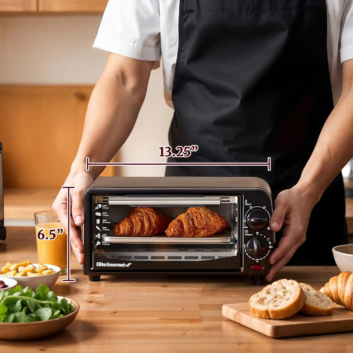 Elite Gourmet ETO236 featuring a 15-minute timer for timed snacks.