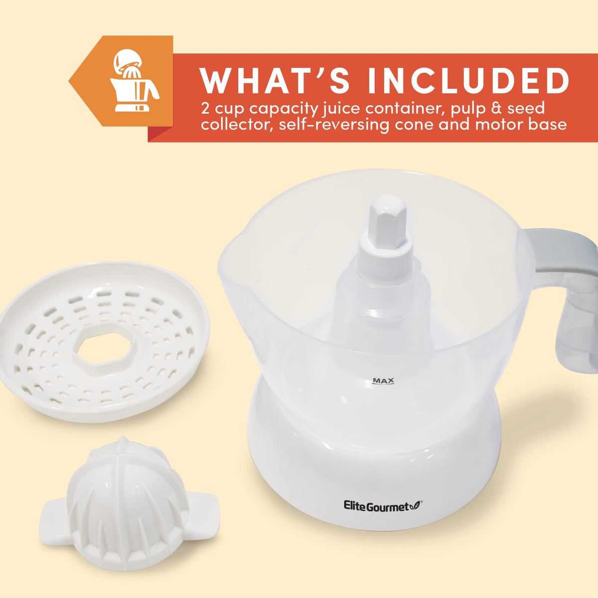 Elite Gourmet ETS-411 pulp and seed strainer keeps juice smooth