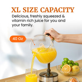 Elite Gourmet ETS047 pour-spout juicer with easy serving