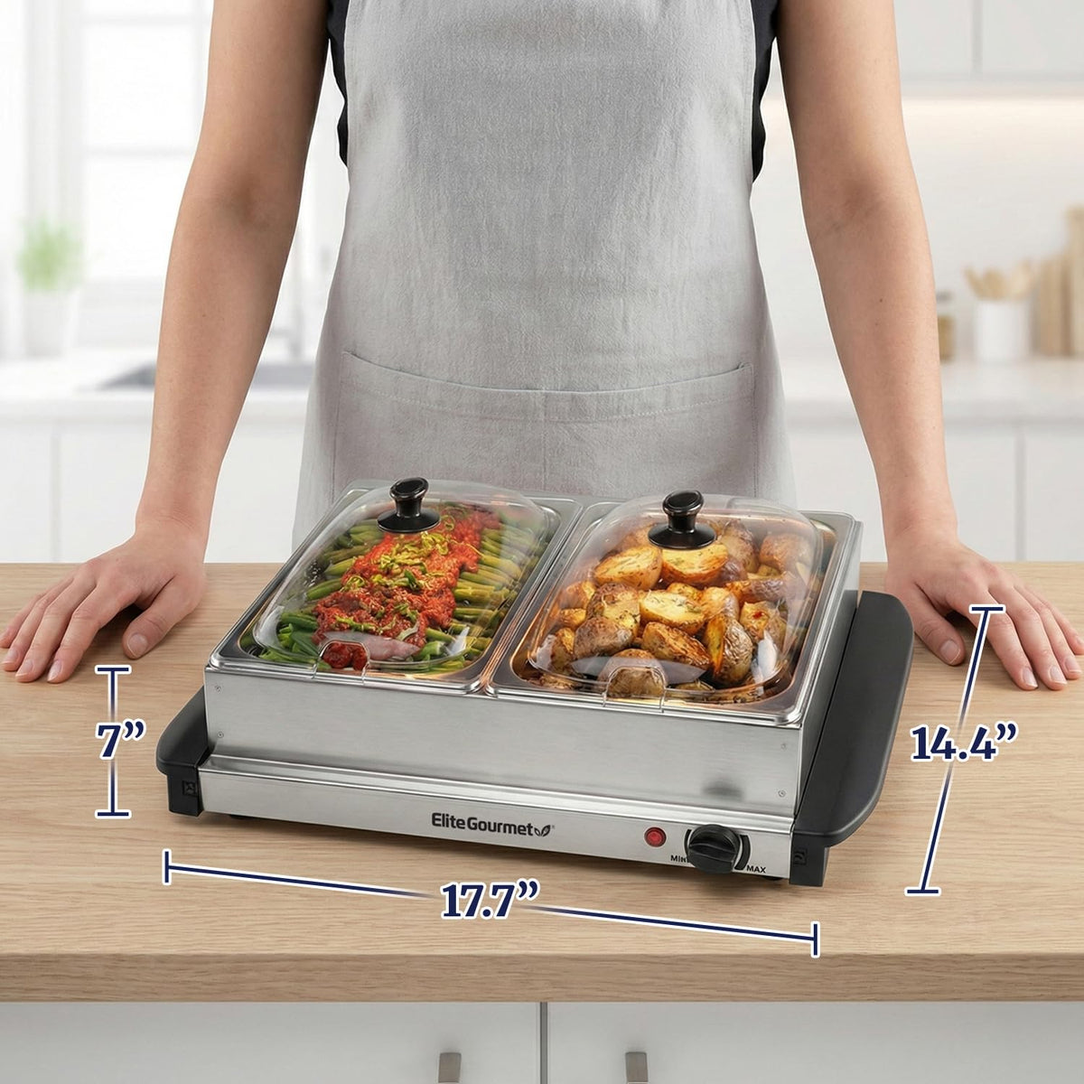 Elite Gourmet EWM-6122 stay-cool knobs for safe handling.