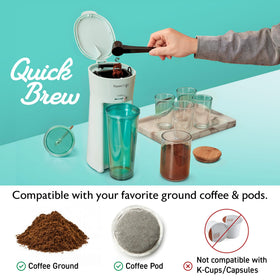 Elite Gourmet HyperChiller 20oz tumbler with lid and straw on display