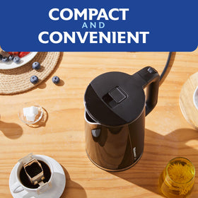 Elite Gourmet kettle interior stainless steel highlights durable, easy-to-clean construction.