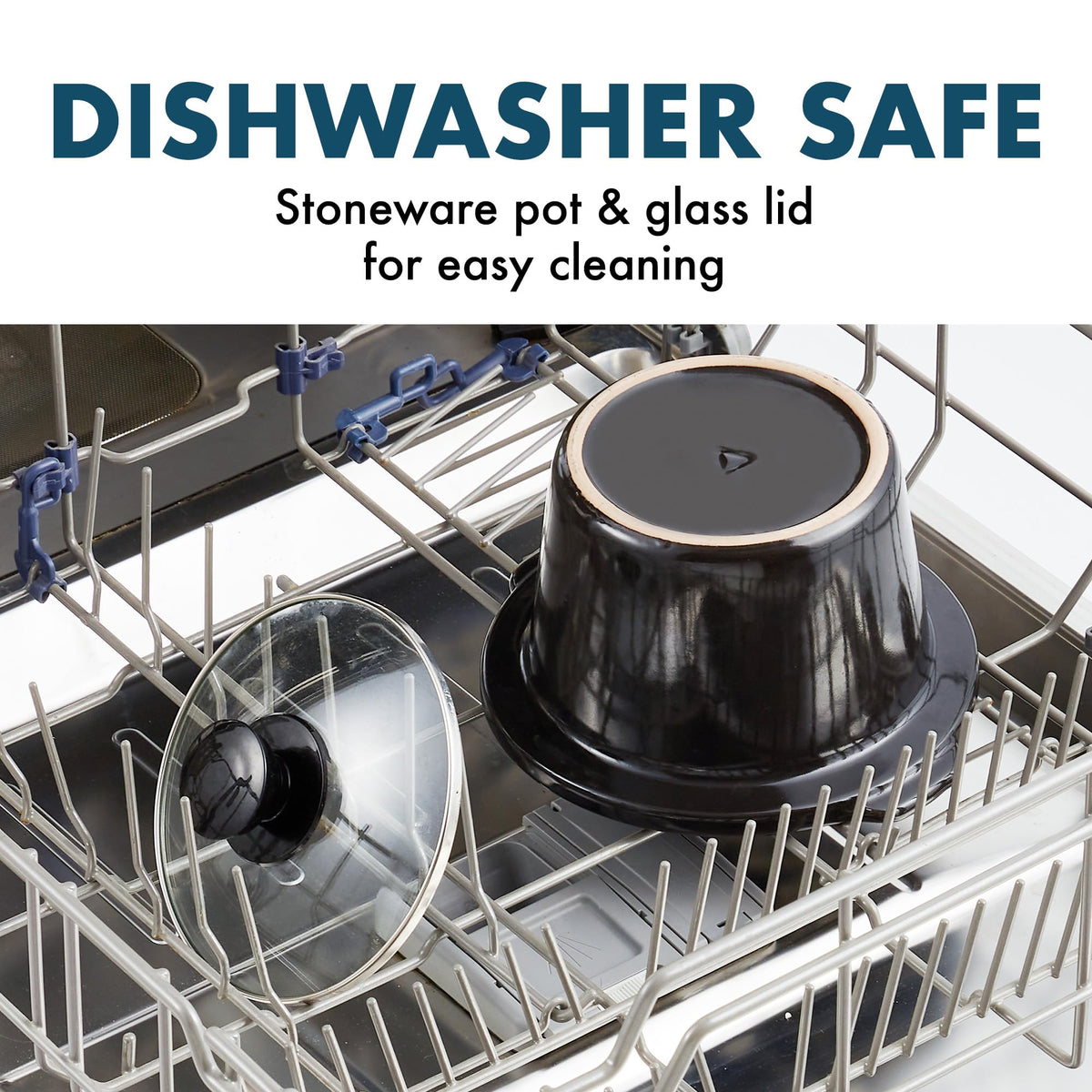 Elite Gourmet MST-250XBX dishwasher-safe lid for quick cleanup