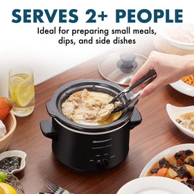 Elite Gourmet MST-250XBX interior stoneware pot for easy serving