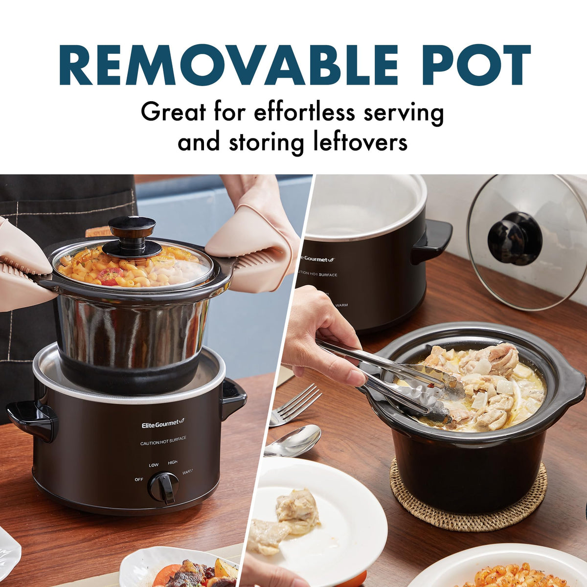 Elite Gourmet MST-250XBX adjustable temperature settings for flexible meals