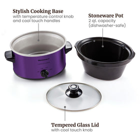 Elite Gourmet MST-275XP low/high/keep-warm controls for flexible meal timing.
