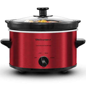 Elite Gourmet MST-275XR slow cooker lid with clear view for monitoring meals