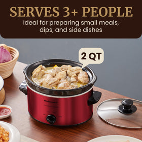 Adjustable temperature control for Low, High, and Keep Warm versatile cooking