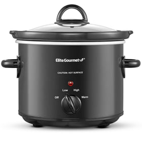 Elite Gourmet MST-350B front view showing compact 3-quart capacity for family meals