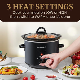 Elite Gourmet MST-350B glass lid for easy viewing during cooking and defrosting