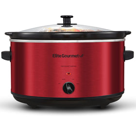 Elite Gourmet MST-900RXT 8.5qt oval pot ideal for large family meals and batch cooking.