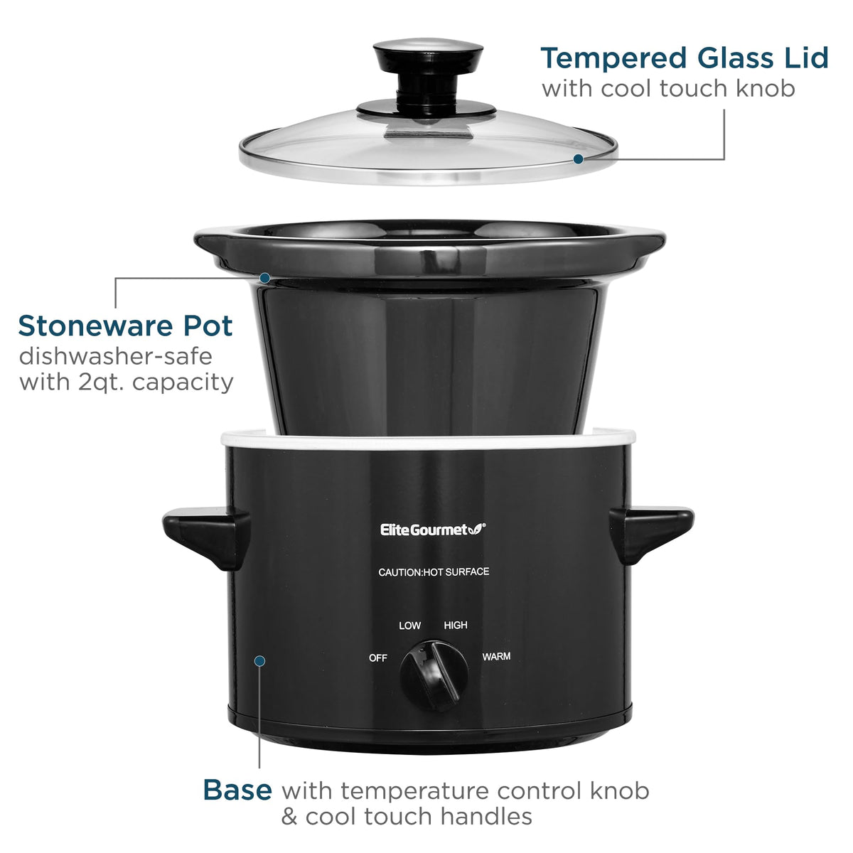 Cool-touch handles on Elite Gourmet MST239X ensure safe transport after cooking