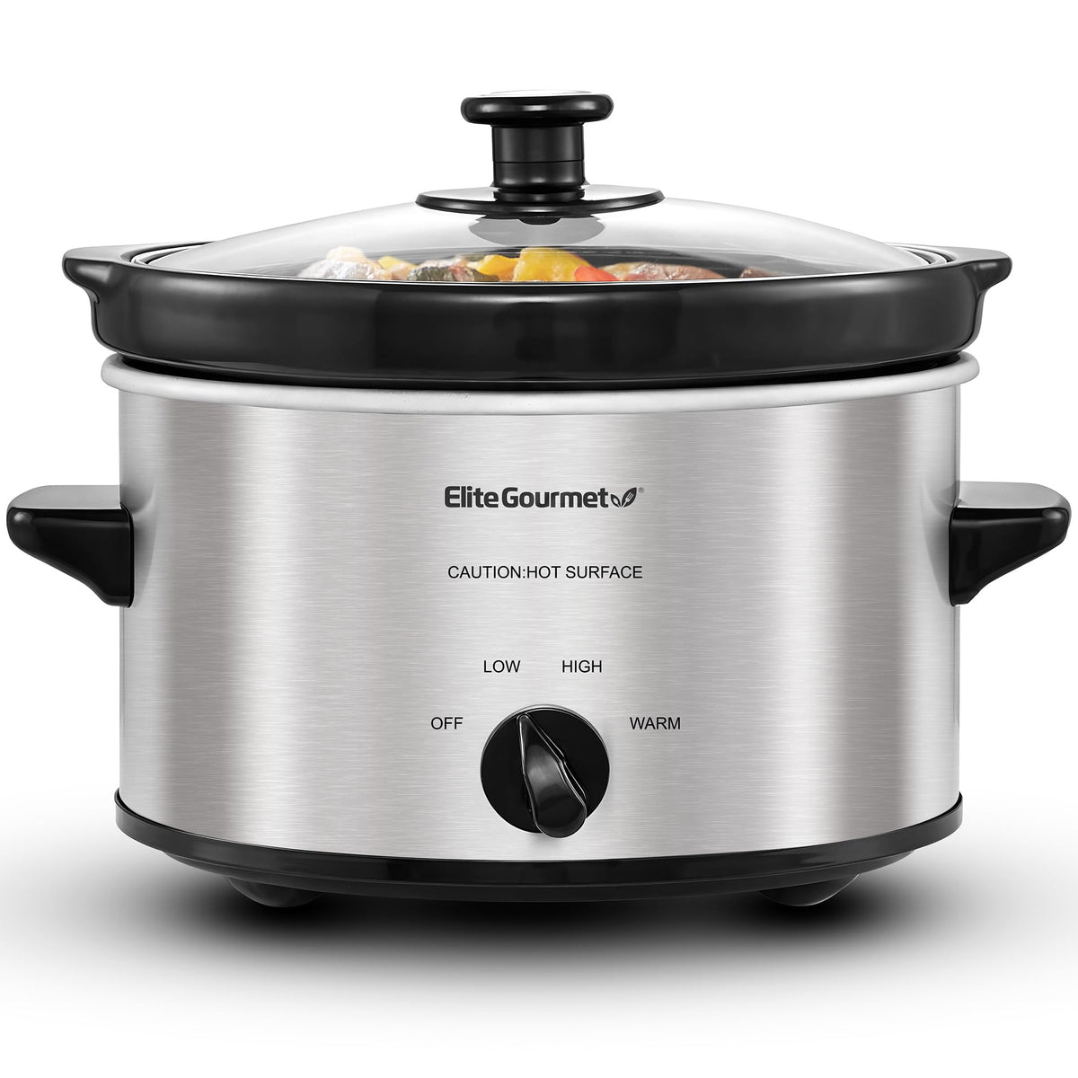 Elite Gourmet MST-275XS slow cooker with glass lid for quick weeknight meals