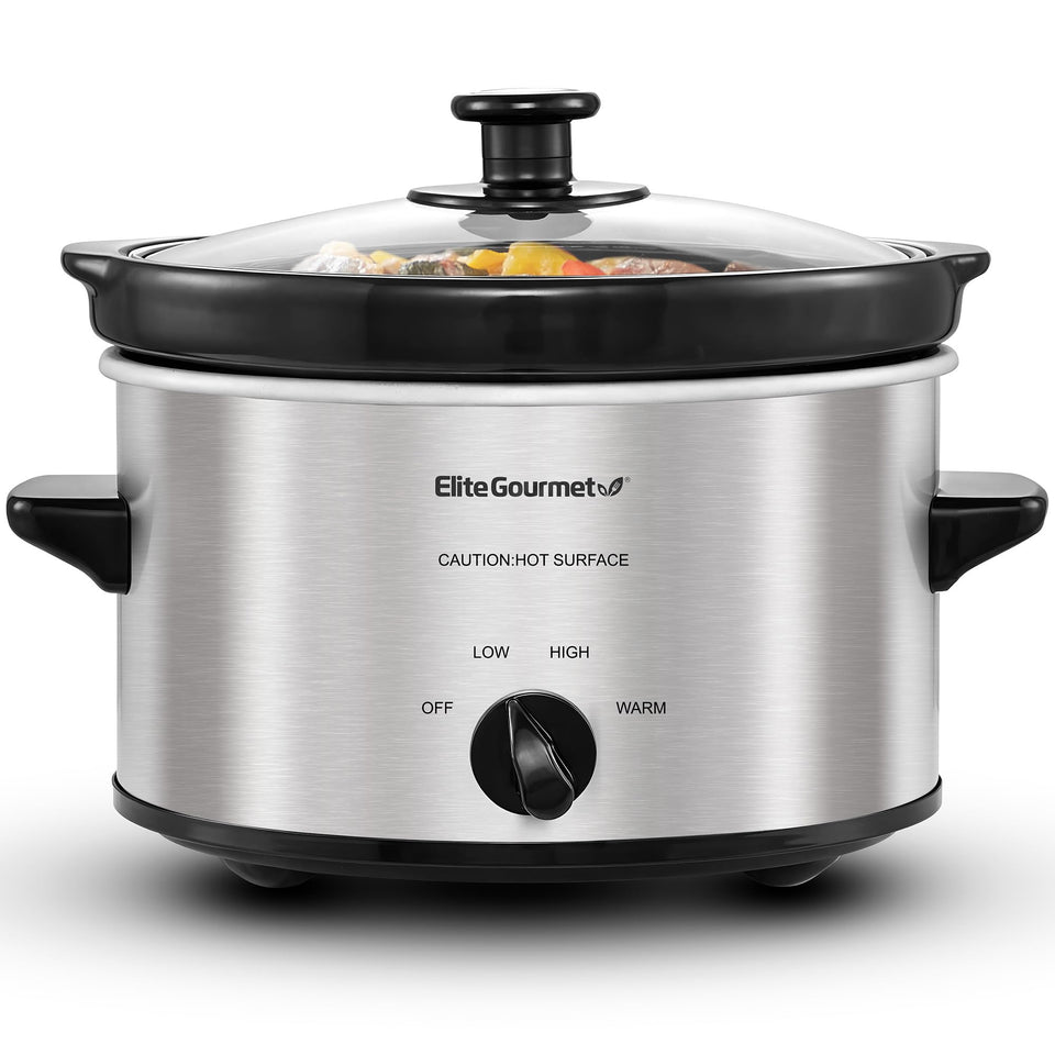 Elite Gourmet MST-275XS slow cooker with glass lid for quick weeknight meals