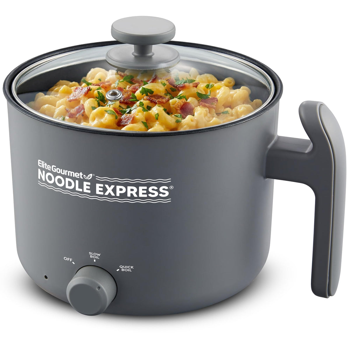 Elite Gourmet Noodle Express with noodle bowl, ideal for quick solo meals.
