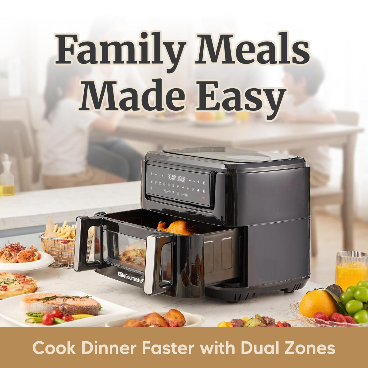 Elite Gourmet PFAS-free nonstick drawer ready for easy cleanup