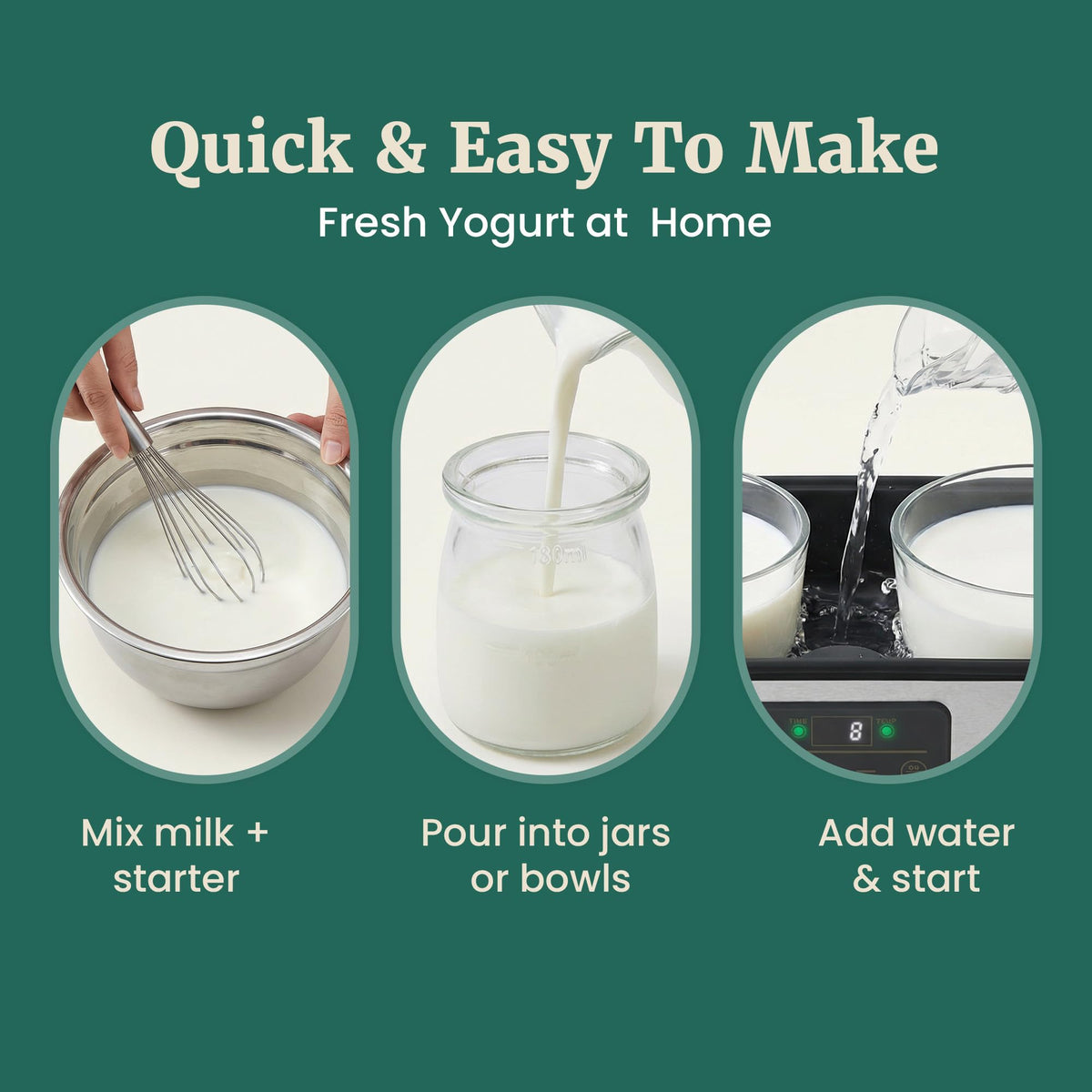 Automatic shut-off feature for worry-free fermentation with Elite Gourmet ProBioticPRO