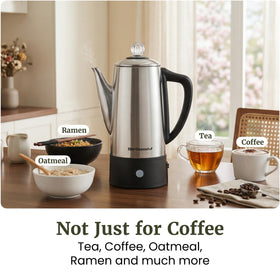Elite Gourmet reusable stainless filter supports eco-friendly brewing.
