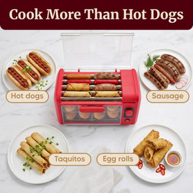 Elite Gourmet see-through door with cool-touch handle for safe monitoring.
