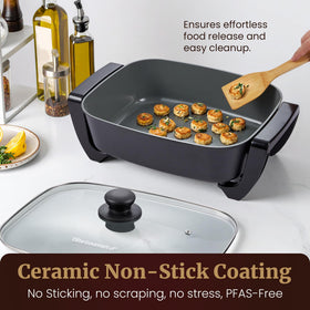 Elite Gourmet Ceralast coating highlights PFAS-free, easy-release surface