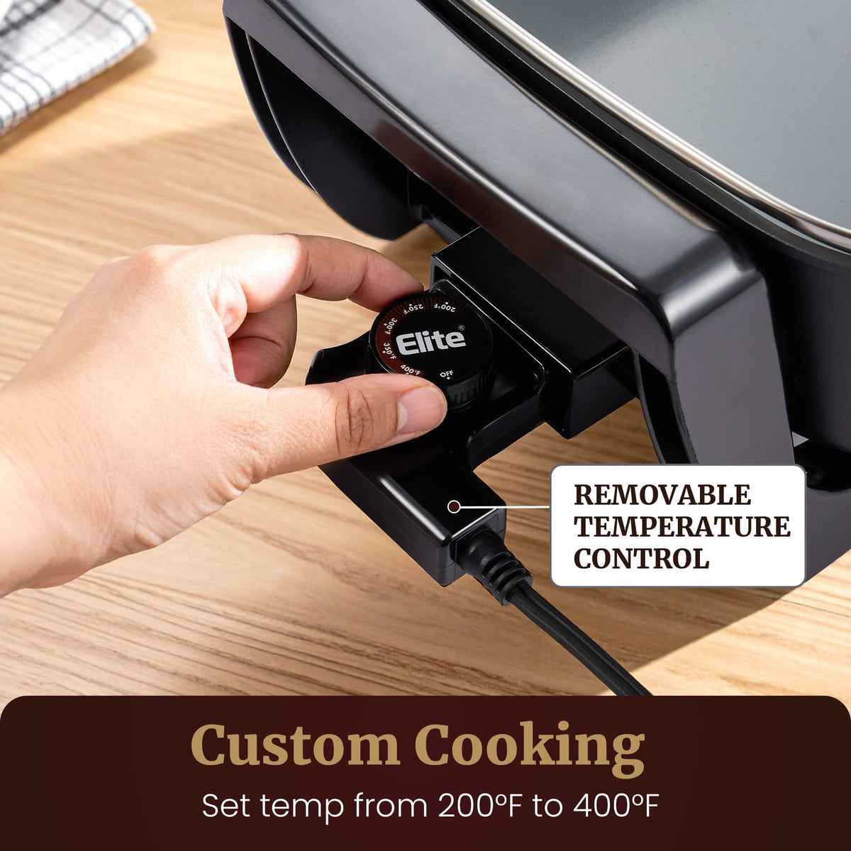 Elite Gourmet deep pan 15x12 ready for casseroles and batch cooking
