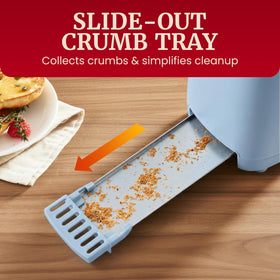 Elite Gourmet SlimToast self-centering guides ensure even heat across bread.