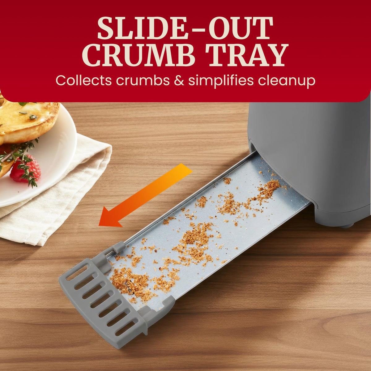 Elite Gourmet SlimToast cool touch body for safe handling
