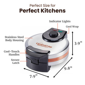 Elite Gourmet CeramiCrisp stainless-steel housing adds durability and a premium finish.