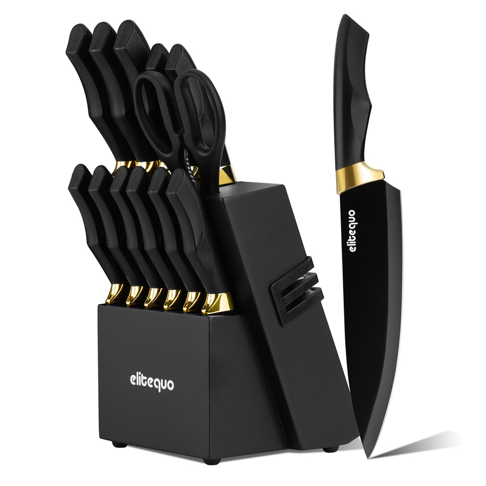 Elitequo Night Flash knife block showcases organized storage and elegant design.