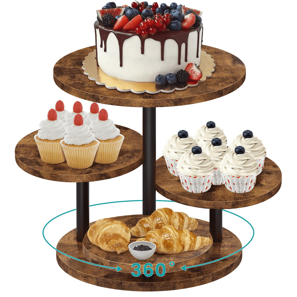 ELITEROO 4-tier round cupcake tower top view showing capacity for 50 cupcakes