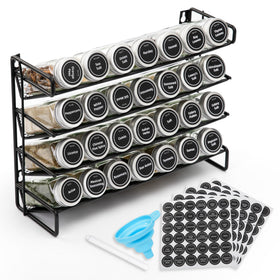 ELIVARA 4-Tier Spice Rack mounted on wall for easy spice access.