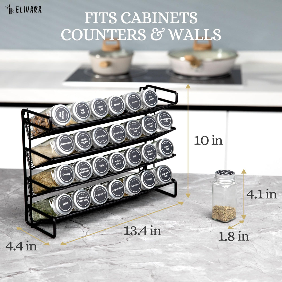 ELIVARA airtight metal lids protect aromas and prevent spills.