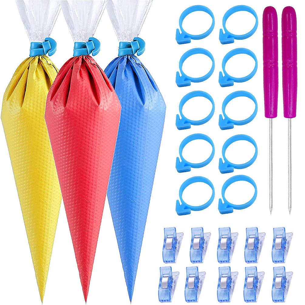 ELJRBCK 122Pieces Tipless Piping Bags 14-inch pack for precise royal icing detailing