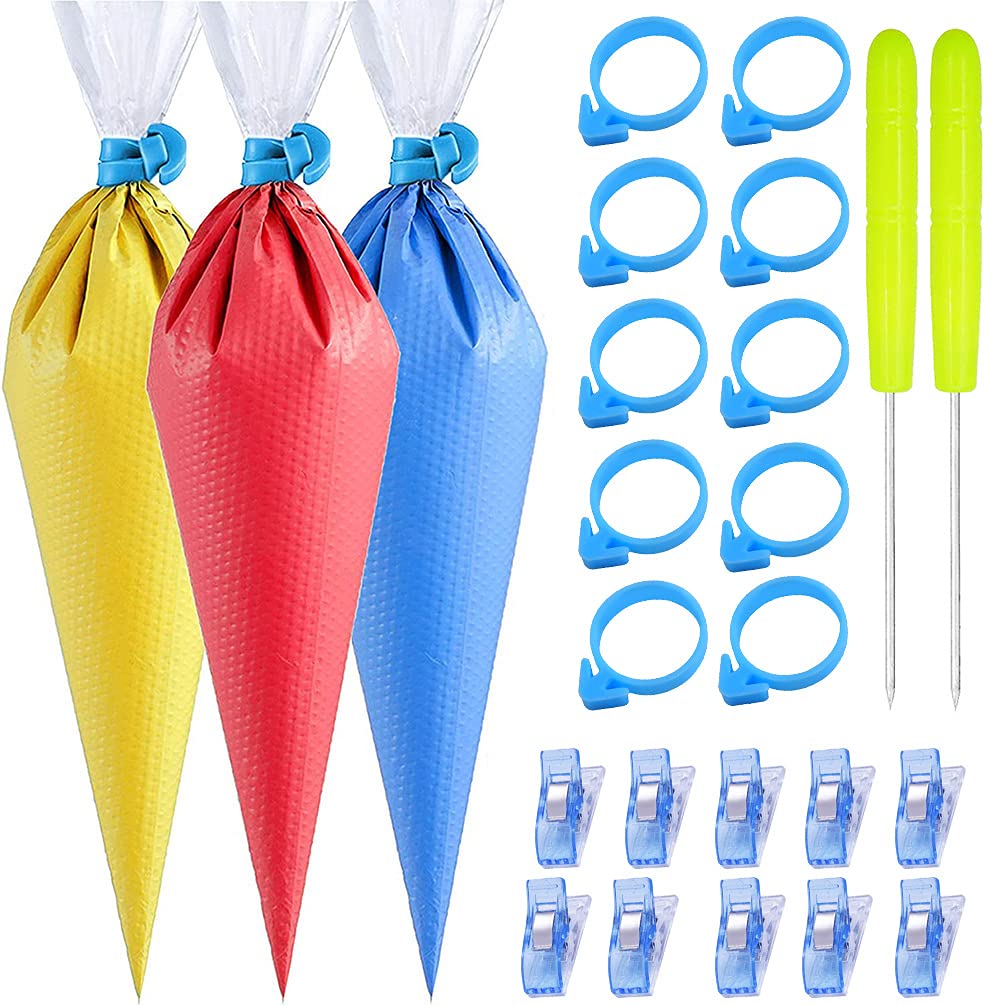 ELJRBCK 122-piece tipless piping bags kit enables precise icing patterns.