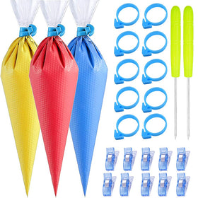 ELJRBCK 122-piece tipless piping bags kit enables precise icing patterns.