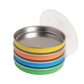 Elk and Friends 7.8-inch non-divided plate with silicone sleeve for slip-free independent eating