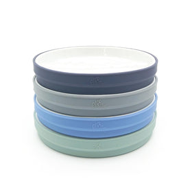 Elk and Friends Kids Plates with Silicone Sleeve for stable self-feeding