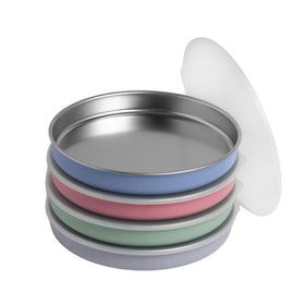 Elk and Friends 7.8-inch plate with silicone sleeve for kid-friendly grip and mess reduction.