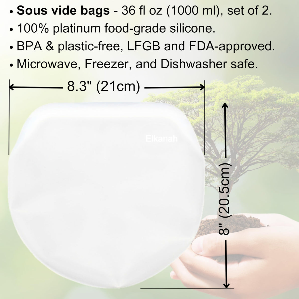 Elkanah Quart set of 2 bags demonstrates convenient two-pack for versatile meals.