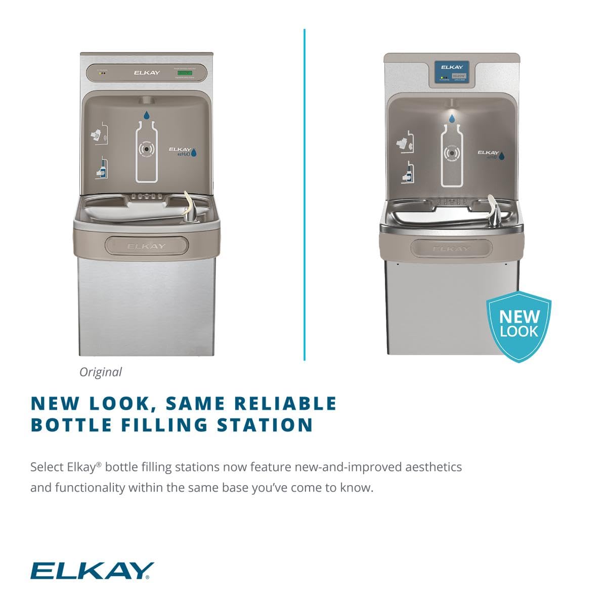 Elkay ezH2O automatic shut-off feature triggers when bottle is removed or obstructed.